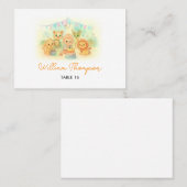  Wild One Cute Safari Animals Boy 1st Birthday   プレイスカード (正面/裏面)