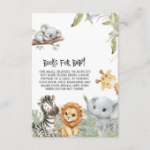 Wild One Cute Safari Jungle Animals Boy Baby Showe エンクロージャーカード (正面)