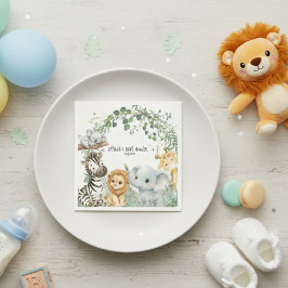 Wild One Cute Safari Jungle Animals Boy Baby Showe スタンダードカクテルナプキン