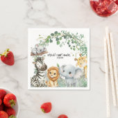 Wild One Cute Safari Jungle Animals Boy Baby Showe スタンダードカクテルナプキン (インサイチュ)