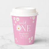 Wild One Daisy First Birthday – Boho Girl Party  紙コップ (正面)