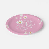 Wild One Daisy – Girl’s First Birthday Boho Party ペーパープレート (アングル)