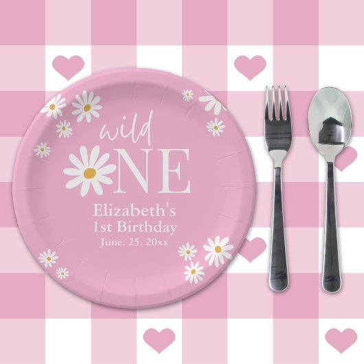 Wild One Daisy – Girl’s First Birthday Boho Party ペーパープレート