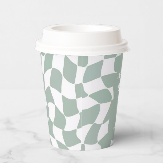 Wild One Dapper Duck 1st Birthday Sage Green 紙コップ (右)