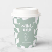 Wild One Dapper Duck 1st Birthday Sage Green 紙コップ (正面)