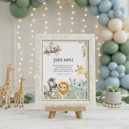 Wild One Elegant Safari Jungle Animals Baby Shower エンクロージャーカード