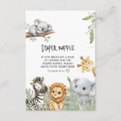 Wild One Elegant Safari Jungle Animals Baby Shower エンクロージャーカード (正面)