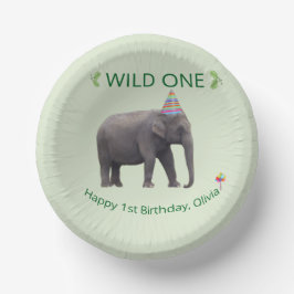 Wild One Elephant Birthday Artwork ペーパーボウル
