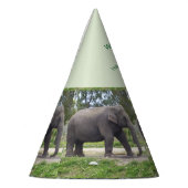 Wild One Elephant Birthday Cone Design パーティーハット (左)