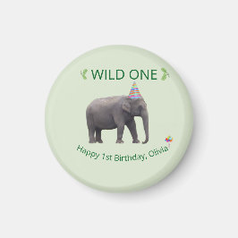 Wild One Elephant Birthday Keepsake マグネット