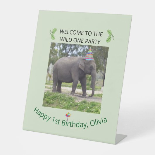 Wild One Elephant Party Welcome Sign 台座サイン (正面)