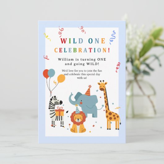 Wild One First Birthday Invitation 招待状 (スタンド正面)