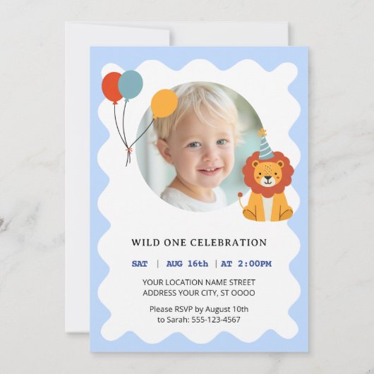 Wild One First Birthday Invitation 招待状 (裏面)
