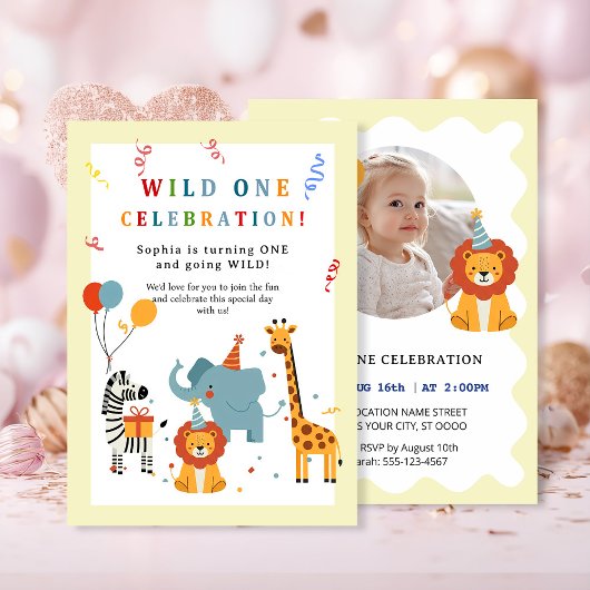 Wild One First Birthday Invitation 招待状