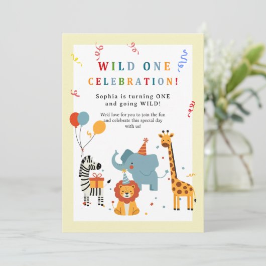 Wild One First Birthday Invitation 招待状 (スタンド正面)