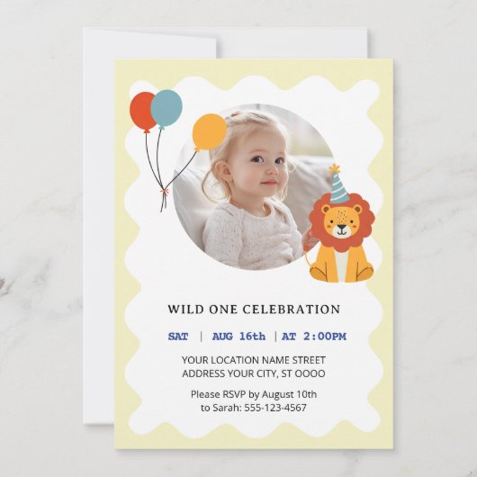 Wild One First Birthday Invitation 招待状 (裏面)