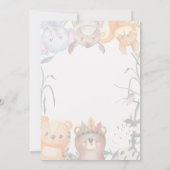 Wild One Forest Baby Shower Watercolor Art 招待状 (裏面)