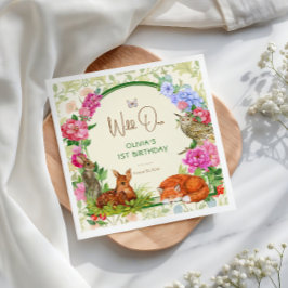 Wild One Garden Woodland Animals Floral スタンダードカクテルナプキン