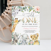 Wild One Girl ジャングルサファリ ベビーシャワー招待状 招待状
