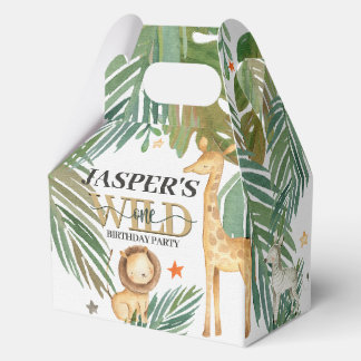 🎉🌿 Wild One Gold Green Birthday Favour Boxes フェイバーボックス
