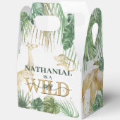 🌿🦁 Wild One Gold Green Birthday Favour Boxes フェイバーボックス (見開き)