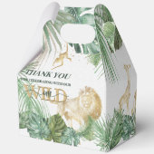 🌿🦁 Wild One Gold Green Birthday Favour Boxes フェイバーボックス (裏面)