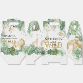 🌿🦁 Wild One Gold Green Birthday Favour Boxes フェイバーボックス (見開き)