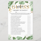 Wild One 'Guess Who' Baby Shower Game Flyer チラシ (正面)