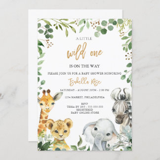 Wild One is on the Way Baby Shower Invitation 招待状