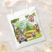 Wild One Jungle Animal Birthday Favor Bags SafarI フェイバーバッグ (クリップ留めされた状態)