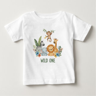 Wild One - Jungle Animals ベビーTシャツ