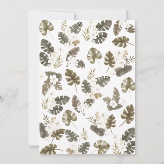 Wild One Jungle Animals 1st Birthday Party 招待状 (裏面)