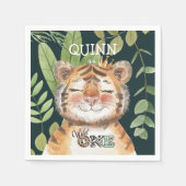 Wild One Jungle Animals Safari 1st Birthday スタンダードカクテルナプキン (正面)