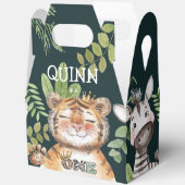 Wild One Jungle Animals Safari 1st Birthday フェイバーボックス (見開き)