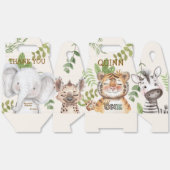 Wild One Jungle Animals Safari 1st Birthday フェイバーボックス (見開き)