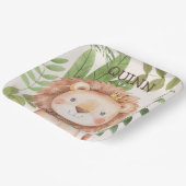 Wild One Jungle Animals Safari 1st Birthday ペーパープレート (傾斜あり)