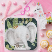 Wild One Jungle Animals Safari 1st Birthday ペーパープレート (パーティー)