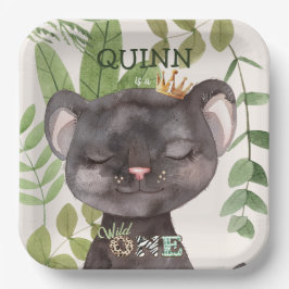 Wild One Jungle Animals Safari 1st Birthday ペーパープレート