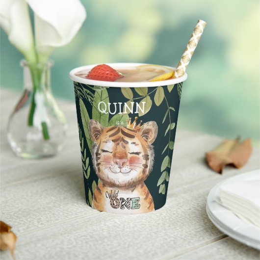 Wild One Jungle Animals Safari 1st Birthday 紙コップ (インサイチュ)