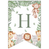 Wild One Jungle Birthday Banner バンティングフラッグ (第2の旗)