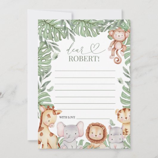 Wild One Jungle Message Card 招待状 (正面)