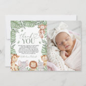 Wild One Jungle Photo Thank You 招待状 (正面)