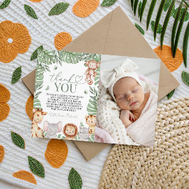 Wild One Jungle Photo Thank You 招待状