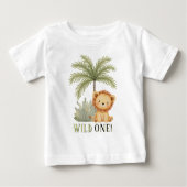 Wild One Jungle Safari 1st Birthday ベビーTシャツ (正面)