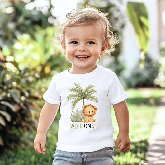 Wild One Jungle Safari 1st Birthday ベビーTシャツ