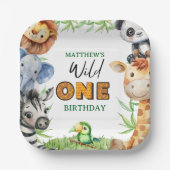 Wild One Jungle Safari 1st birthday  ペーパープレート (正面)