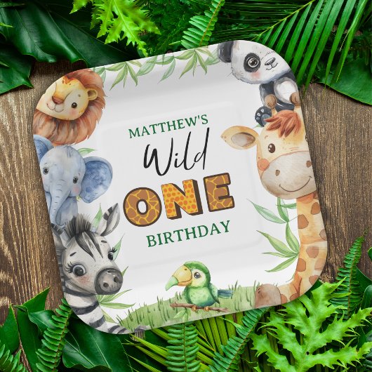 Wild One Jungle Safari 1st birthday  ペーパープレート