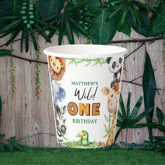 Wild One Jungle Safari 1st birthday  紙コップ