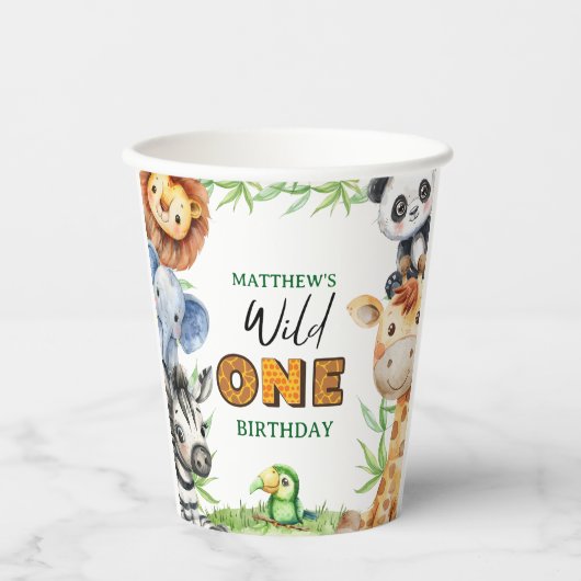 Wild One Jungle Safari 1st birthday  紙コップ (正面)
