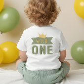 Wild One Jungle Safari 1st Birthday  Baby T-Shirt ベビーTシャツ